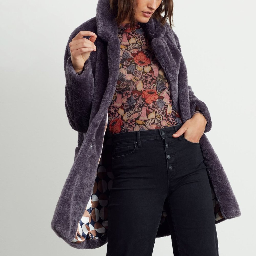 Anthropologie Lisanne Faux Fur Coat